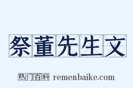 祭董先生文是什么意思的图片